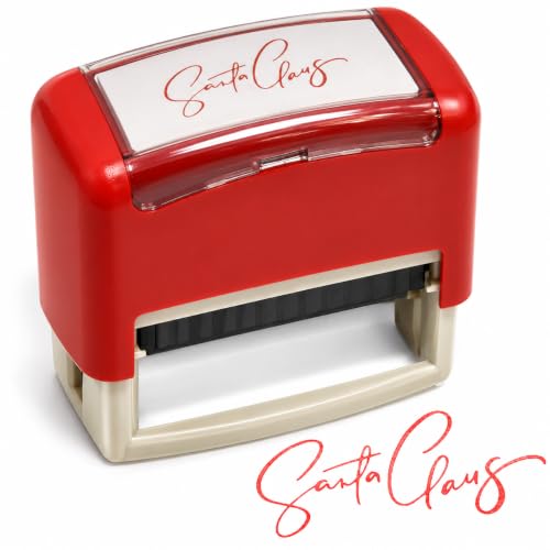 Christmas Self Inking Rubber Stamps Santa Claus Signature Stamp in Red