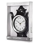 Teapot 11 Inch Quality Quartz Battery Operated 3-D Easy to Read Home/Office/Kitchen/Classroom/School Clock Classic Mo Black 11.25inch 13781 0 - Image 2