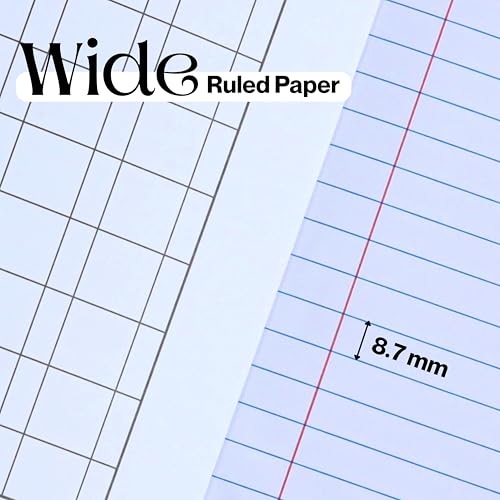 Carnets de composition lignés CLEENTABLE pour notes scolaires de format 24,5x18,5 cm - 3