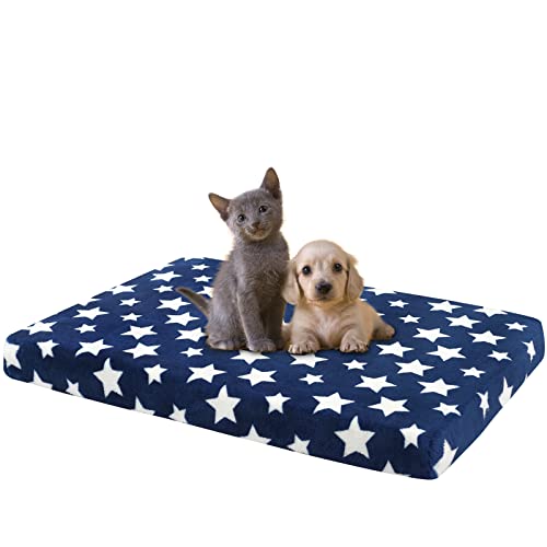 EMPSIGN Cuscino per Cani Taglia Piccolo, Reversibile Lettino per Cani, Cuscino Tappetino Impermeabile, Cuccia Cane con Guaina Rimovibile Sfoderabile, Blu Navy, 61x46x6.6cm