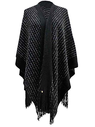 Luxury Divas Metallic Knit Shawl Wrap
