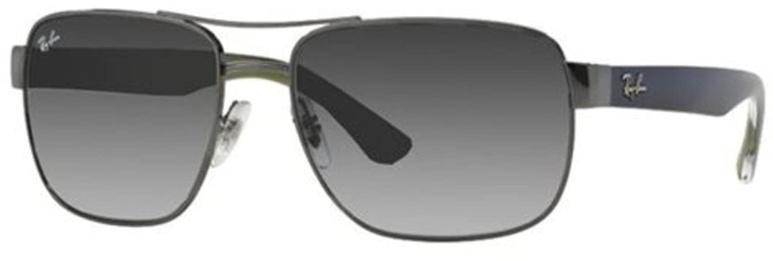 Ray-Ban Men's Grey Square Gunmetal & Blue Gradient Sunglasses 58 Mm
