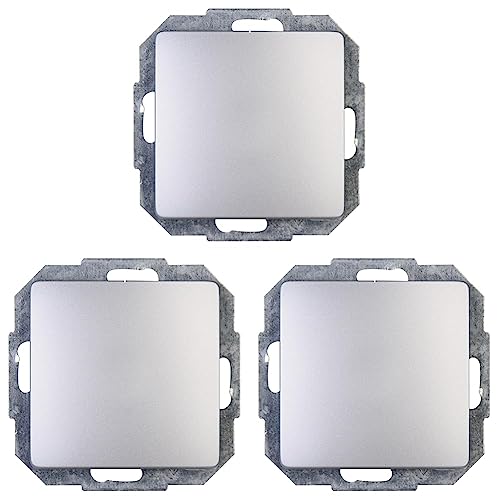 Kopp 650620081 Paris Universalschalter(Aus- und Wechsel), Silber (Packung mit 3)