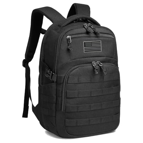 Wotony 25L Military tactical backpack, backpack for men black tactical backpack small tactical backpack assault bag (Black, 18.5 inch) Cover