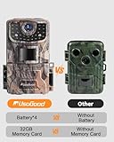 usogood 2K Trail Camera, 36MP Wildlife Camera with Night Vision Motion Activated, IP66 Waterproof Garden Wildlife Camera with 32GB Card & Batteries, Nature Camera for Outdoor Hunting, Yard Monitoring - Image 2