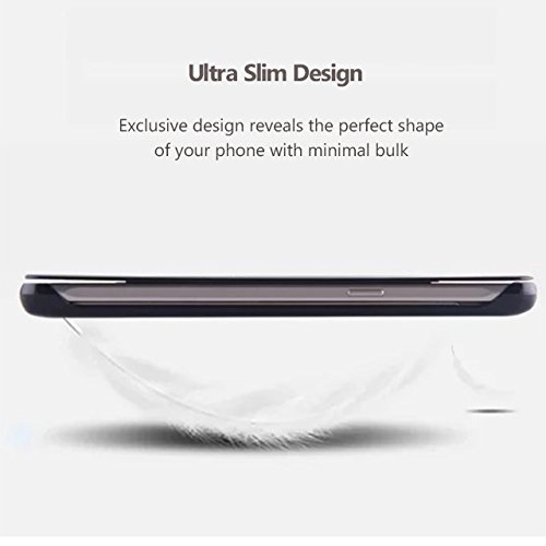 Shinetop For Samsung Galaxy Note 8 Case Cover, Fashion Plating Smart Clear View Window Mirror Case Pc Flip Phone Cover Slim Fit 360 Degree Full Body Shock Absorbent Protective Skin Shell - Blue #TOP6