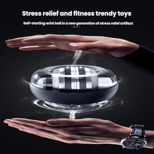 Vita Wrist Ball, Vita Wrist Ball Exerciser, Portable Gyroscopic Resistance Training Tool£¬ Hand Exerciser with Built-in Counter and LED Light, Enhances Arm, Bone, and Muscle Strength