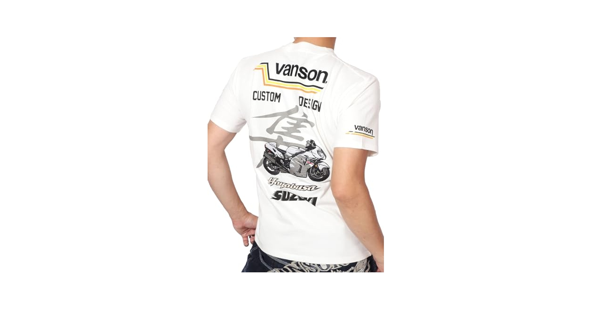 Amazon | [バンソン] SUZUKI HAYABUSA 隼 半袖Tシャツ 刺繍入