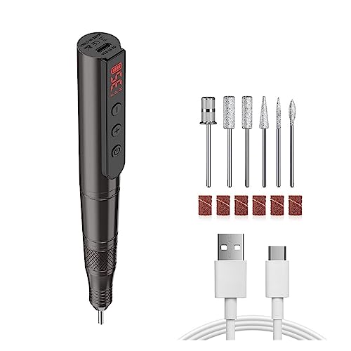 Taladro eléctrico profesional para uñas de 35 000 RPM para esmalte de uñas de ges de 35 000 RPM para esmalte de uñas de gel acrílico, taladro profesional para uñas, accesorios y herramientas