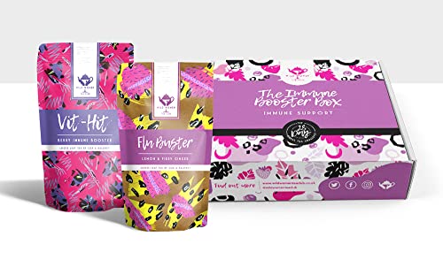 Wild Women Tea Club - IMMUNE BOOSTER Teas Box - Contains 2 x 100g Tea Blends 'Flu Buster' and 'VIT HIT' | Loose Leaf Herbal Tea Blend