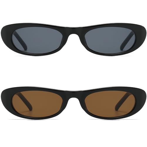 Lunettes de soleil œil de chat étroites rétro noir pour femme style années 90