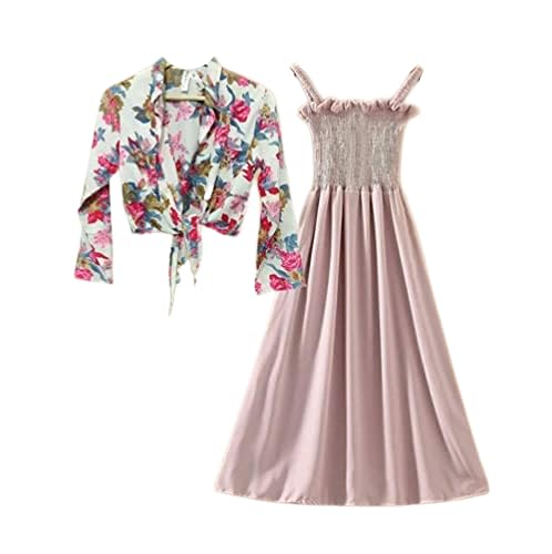 Milkyway Retro Dress with Printed Shrug for Women