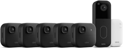 Blink Outdoor 2K+ and Video Doorbell – Two-year battery life, smart detection, Sync Module Core included – 5 Cameras + Video Doorbell (Black) - 60% off