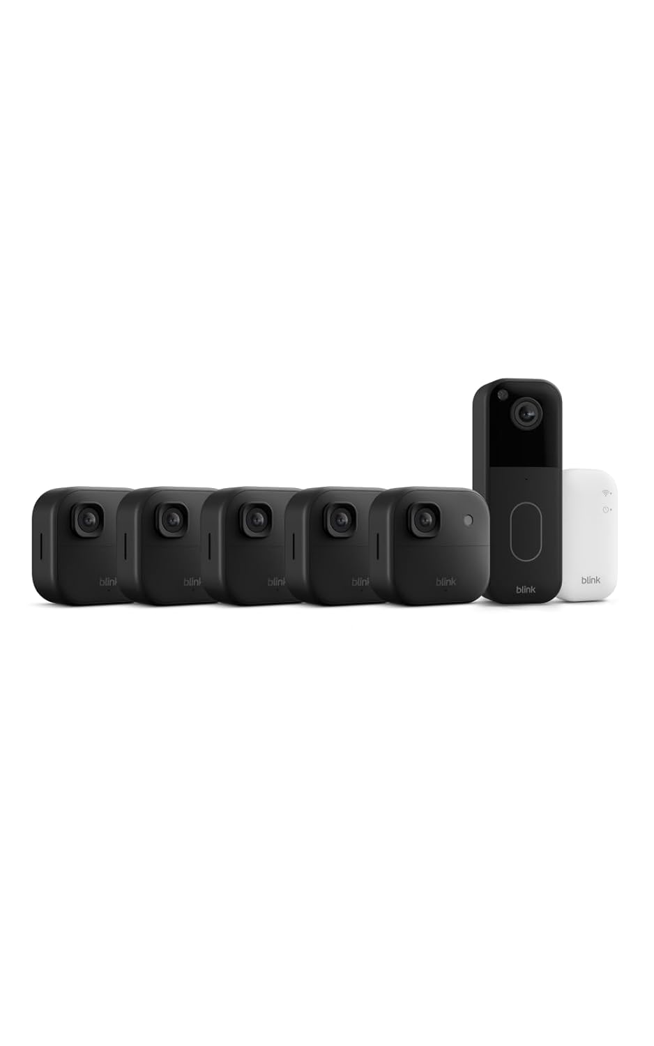 Blink Outdoor 2K+ and Video Doorbell – Two-year battery life, smart detection, Sync Module Core included – 5 Cameras + Video Doorbell (Black) thumbnail