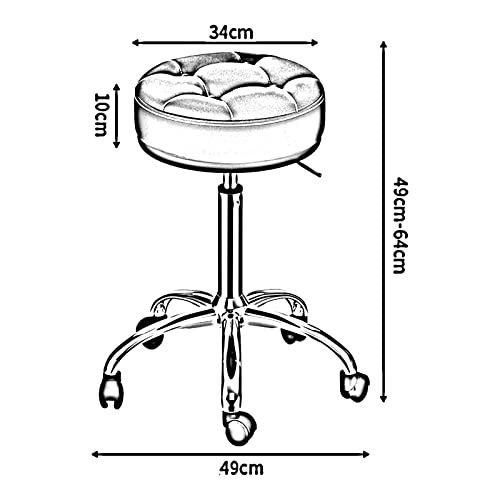 Tabouret de bar roulant réglable et siège pivotant en aluminium