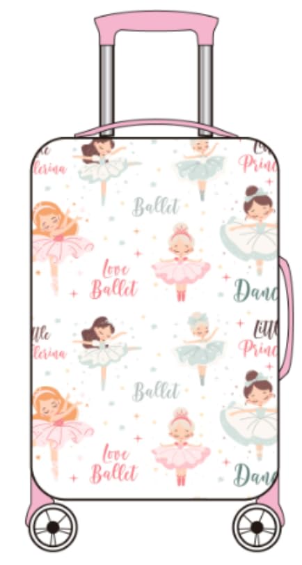 Image of 2 Piece Kids Luggage Sets Rolling Suitcases with Wheels for Girls | Kids Luggage Sets Hardshell Toddler Suitcase Set with Neck Pillow Airplane 16 Inch Kids' Carry on Luggage Ballet Girl Design