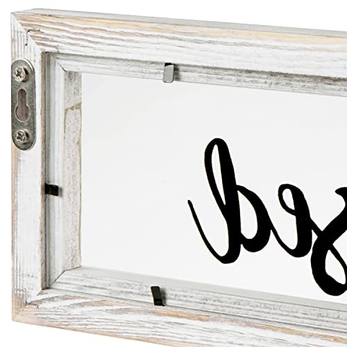 Mygift Wall Mounted Clear Acrylic Hanging Blessed Word Sign With Whitewashed Wood Frame And Decorative Blessed Lettering In Cursive, Home Wall Decoration #TOP6