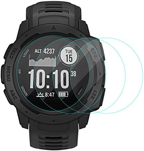 CAVN Screen Protector Compatible with Garmin Instinct, [4Packs] Tempered Glass Screen Protection Saver High Sensitively, HD Clear, Anti-Scratch, Anti-Bubble Protector for Instinct (No for Instinct 2)