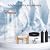 FACHIOO Gravity-Fed Water Filter System, Glass Countertop Water Filtration Dispenser with Wooden Stand and 2 Filters, 2.25 Gallon