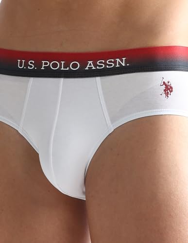 Image of U.S. Polo ASSN. Mens OEB05 Ombre Waistband Solid Underwear Briefs - Pack of 2