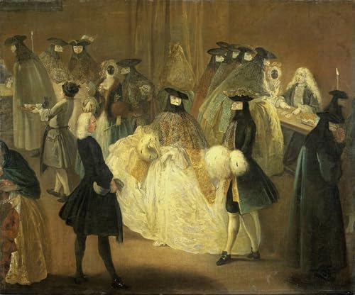 Pintura mural en lienzo de El casino de Pietro Longhi para renovar paredes vacías del hogar