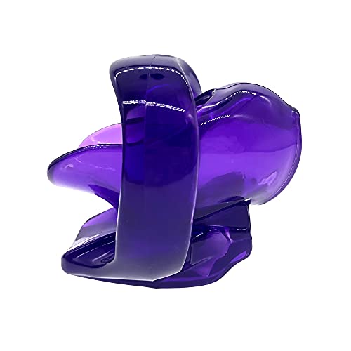 Image of HT-V4 Chastity Cage for Men | 5 Adjustable Wide Rings & 6 Colors | Beginner-Friendly | Adult Sex Toy with Sizing Guide (Purple, Nub)