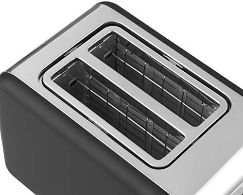 Salter EK3932GRY Opulence 2-Slice Toaster, Defrost, Reheat and Cancel Functions, 6 Levels of Variable Browning Control, Wide Slots, Built-in Cord Storage, Removable Crumb Tray, Soft-Touch Finish