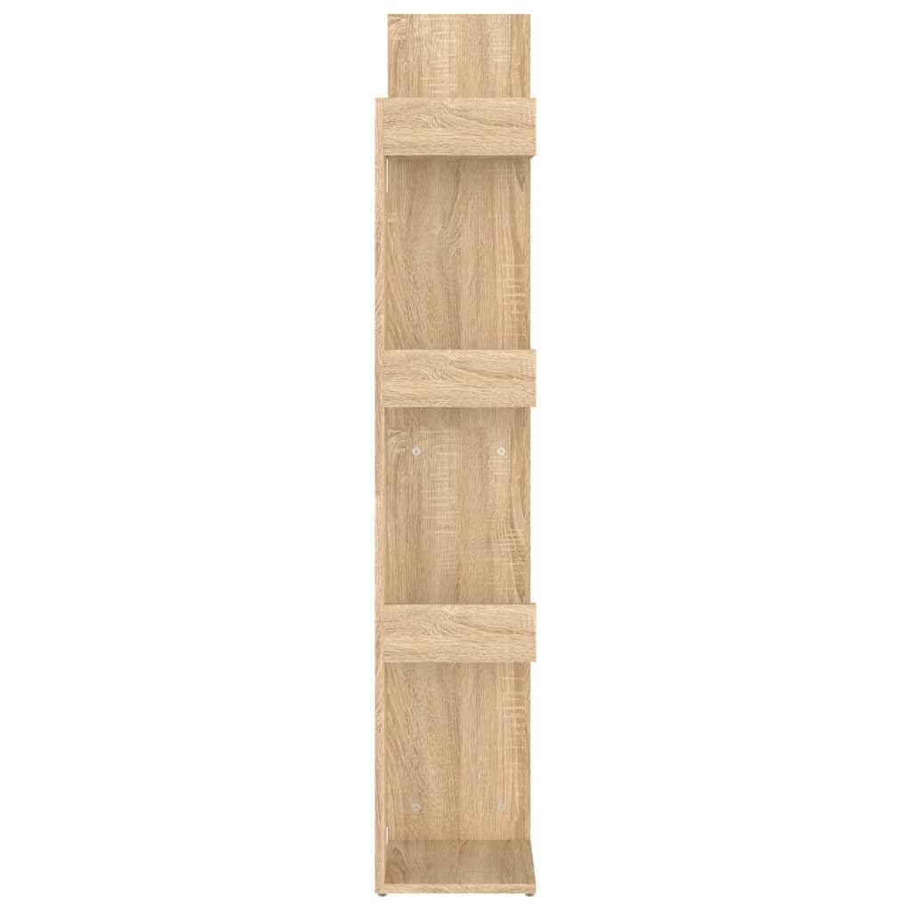 homiuse Bibliothèque murale en forme d'arbre à 8 compartiments - Étagère murale étroite - En bois de chêne Sonoma - 48 x 25,5 x 140 cm
