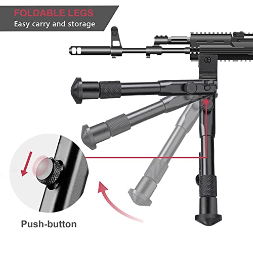 Jinse Tactical Bipod Picatinny Rail Foldable Rubber Feet Center Height 6.5"-7.5" With Adapter #TOP5