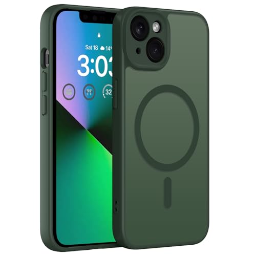 ORDA Magnetisch Hülle für iPhone 13 6,1 Zoll Kompatibel mit MagSafe, Transluzente Matt Rückseite Dünn Kameraschutz Stoßf...