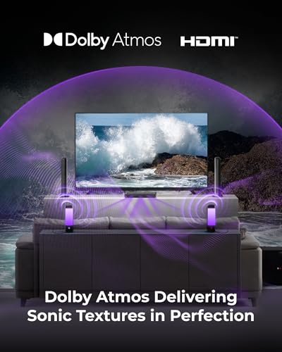 ULTIMEA 9.1ch Surround Sound System with Dolby Atmos, 2 Rear Speaker, 6.5" Wireless Subwoofer, RGB Light, App, Detachable Surround Sound System for Home Theater, Peak Power 470W, HDMI eARC, Apollo S90 - Image 4