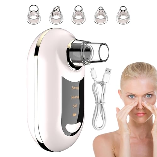 Remover De Poros - Cleaner De Poros De Succión Facial | Whitehead Cleaner Remover | Limpiadores De Los Poros De Vacío Facial | Equipo USB Cargo 3 Configuración De Succión Extractor Whitehead Para