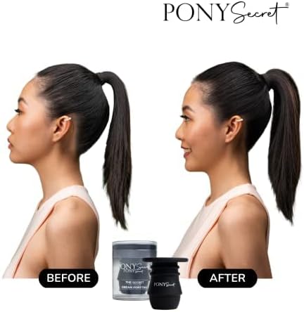 PonySecret Ponytail Volumizer - Adds Volume and Lifts your Ponytail in Seconds ! Ponytail Volume Enhancer Tool for your Natural Ponytail - No Extensions, No Damage - Easy and Effortless (Black)