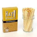 HAY! Straws Cocktail Straw | 100ct | 5" | 100% Biodegradable, 100% Plant-Based, Never Soggy, Gluten-