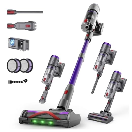 Circlio Aspirapolvere Senza Fili, 600W/58000Pa, Scopa Elettrica Senza Fili 75 Min, Aspirapolvere Senza Filo con LED Touchscreen, Autoportante Anti-Avvolgimento per Tappeti/Pavimenti/Peli Animali