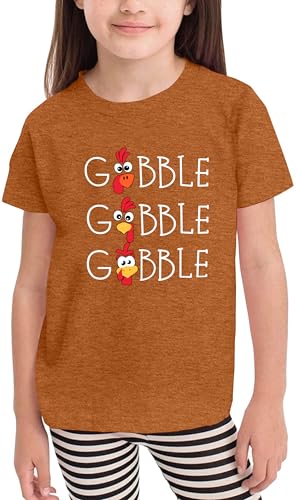 Thanksgiving Shirt Toddler Boys Girls Funny Turkey T-Shirt Kids Gobble Till You Wobble T-Shirt Thankful Grateful Tops2
