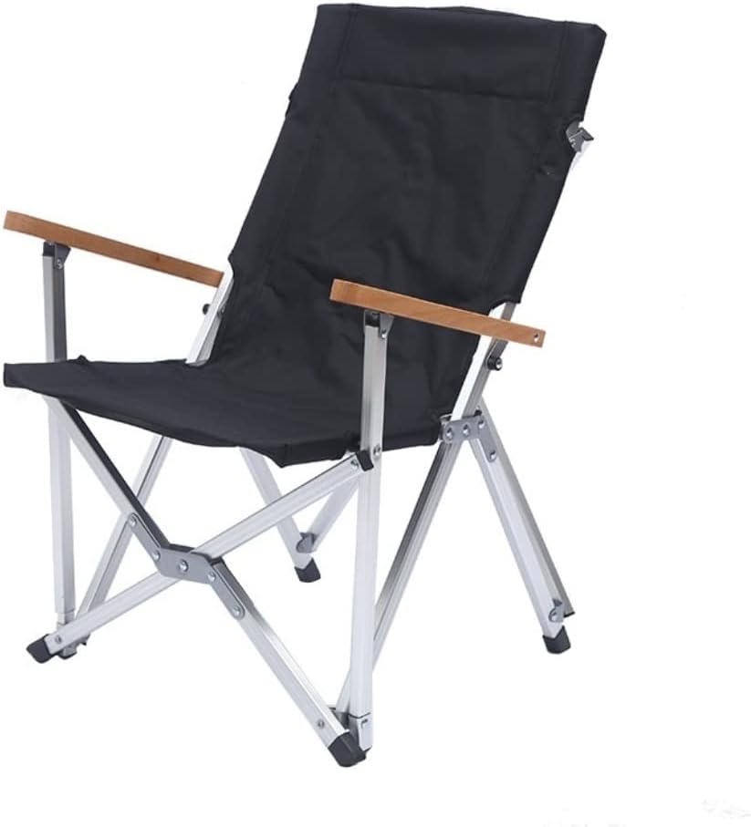Portable Folding Chair Outdoor Folding Armchair Portable Camping Chair Large Fishing Chair Direct Chair Leisure Backrest Chair Adjustable Folding Chair(Black)