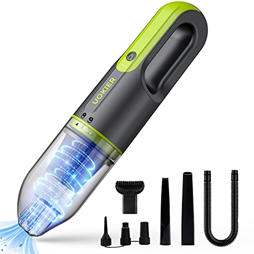 Handheld Vacuum Cleaner Cordless, UOKIER Hand Vacuum&Air Blower 2-in-1, Mini Portable Hand Held Vac with 6500PA Strong Suction Rechargeable Li-ion Battery for Pet Hair, Home and Car, 2 Speeds