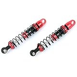 LCX Racing 1/10th RC Crawler Car 2PCS Red 80mm Metal Suspension Shock Absorber Damper for RC Rock RC Crawler RC Truck Car Trx4 Axial Redcat HPI