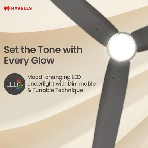 Image of Havells FAB BLDC Underlight 1200 mm Ceiling Fan| 5 Star| Upto 65% Saving| Air Delivery: 235 cmm|Low Wattage: 30W| Low Noise|4 Speed Mode| 380 RPM| 2 Years Manufacturer Warranty (Cocoa Brown)