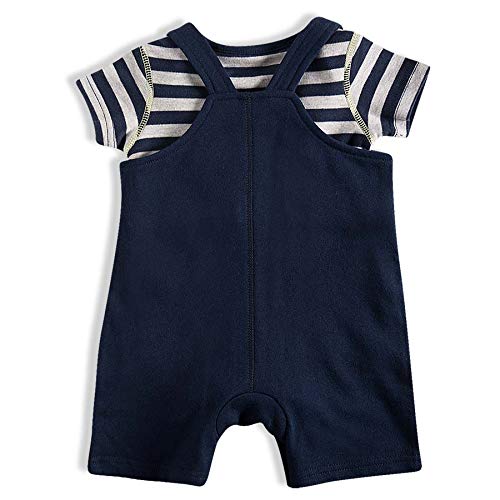 Jardineira Curta Monstro Bordado, Tip Top, Bebê Menino, Marinho, G