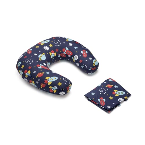 Image of Wakefit Nursing Pillow with Cape for Breastfeeding & Baby Care | 5 in 1 Feeding Pillow with 100% Cotton Removable Cover | Super Soft & Machine Washable | Spaceship