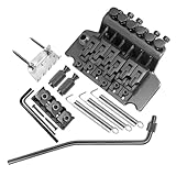 Bridge Parts Electric Guitar Double Vibrator Bridge Vibrato String Board Pull Wire Plate(Black)