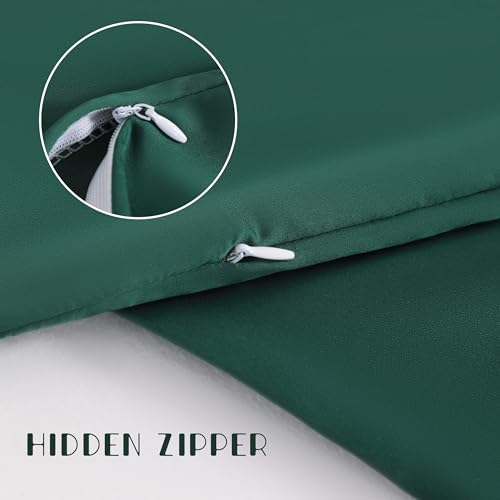 NTBAY Zippered Silk Satin Toddler Pillowcases - 2 Pack Hidden Zipper 13x18 Pillowcases - Luxury and Silky Baby Travel Pillow Covers, Dark Green — view 3