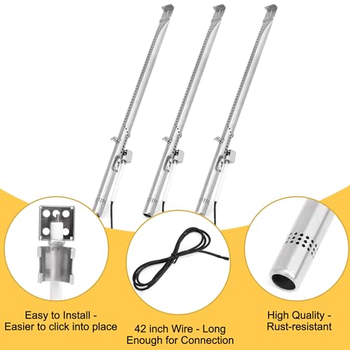 Image of Grill Replacement Parts for Charbroil Advantage 3 Burner 463343015, 463370015, 463335115, Cast Iron Grill Grates, Heat Plates Tents, Burners and Igniters for Char-Broil 463343015