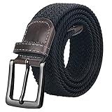 [Macoking] ベルト メンズ カジュアル おおきいサイズ メンズベルト ゴムベルト メッシュベルト belt おしゃれ 父の日プレゼント クリスマス プレゼント ピカブラックバックル 130cm