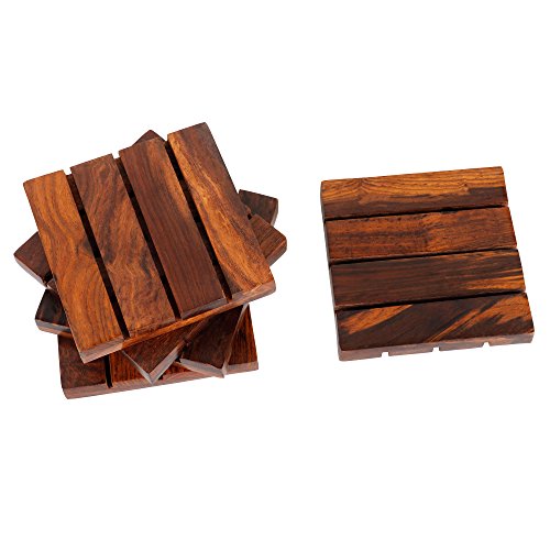 Image of Craftland Wooden Coasters for hot /Cold Drink, Decorative Coaster Set for Dining /Tea /Coffee Table.(Set of 4)