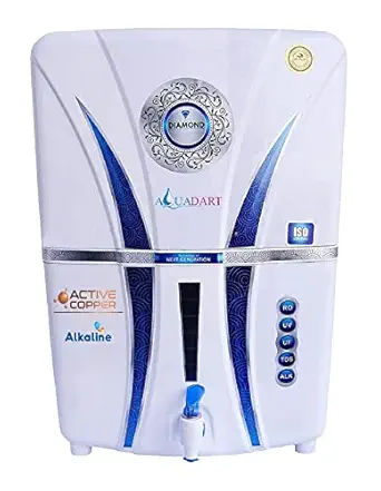 AquaDart Alkaline + ORP With Active Copper + RO + UV + UF + TDS Controller/Adjuster RO Water Purifier-12 Liter Storage Fully Automatic (WHITE)