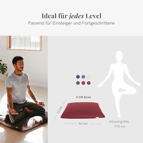 Meditationsmatte Lotuscrafts Zabuton Standard 4cm Dicke