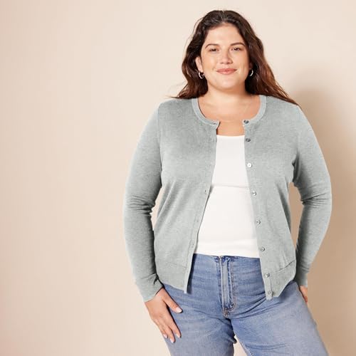 image for Amazon Essentials Women's Lightweight Crewneck Cardigan Sweater (Avail